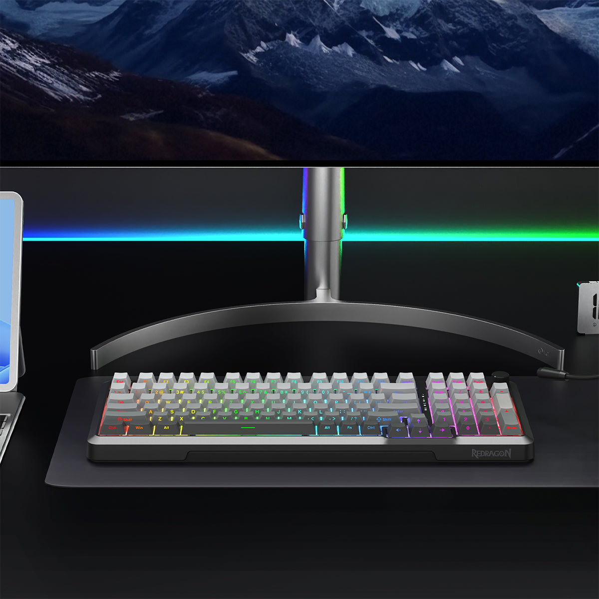 Redragon Bragi Pro Tri-Mode Wireless RGB Mechanical Keyboard (Gradient Gray) (K688SP-RGB-PRO)