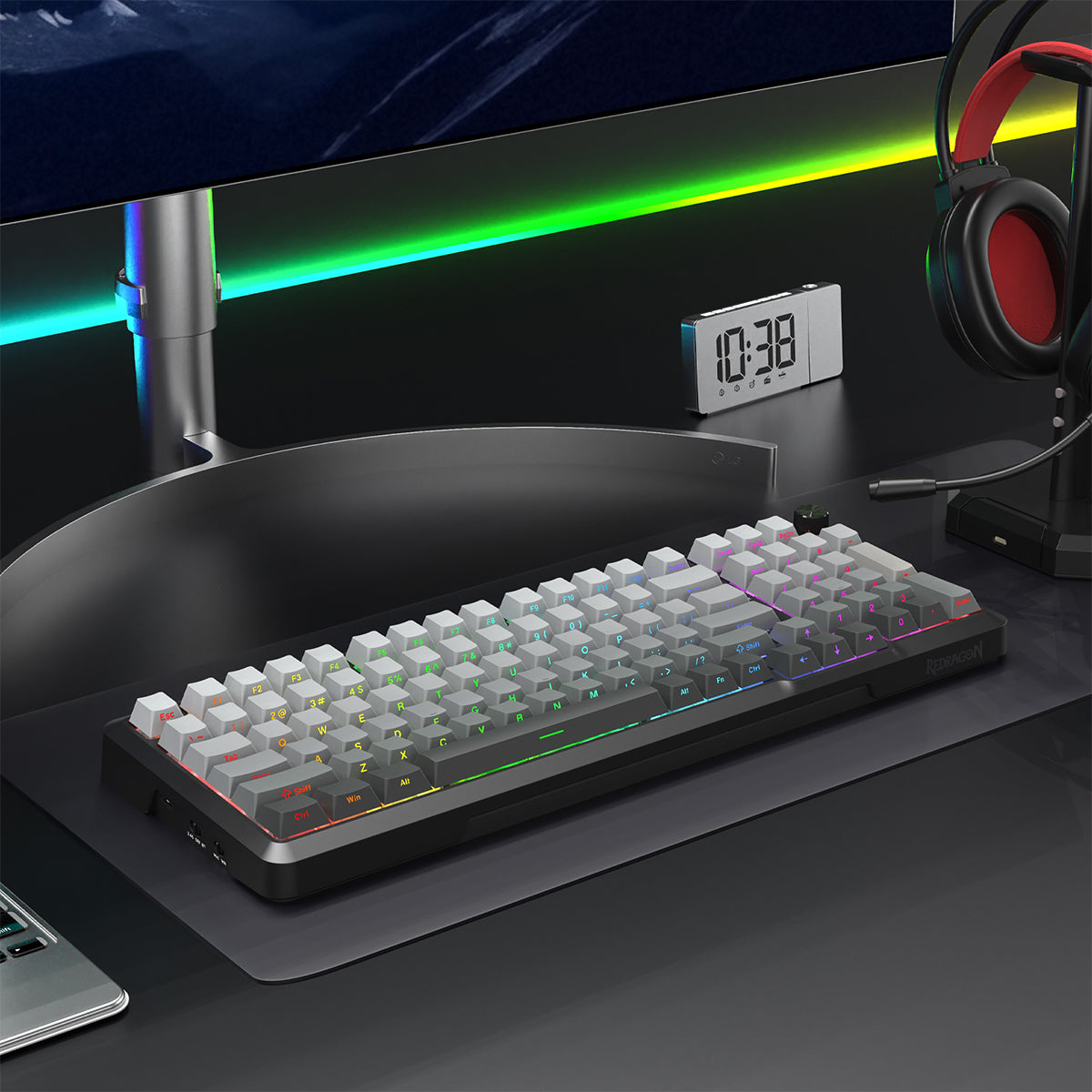 Redragon Bragi Pro Tri-Mode Wireless RGB Mechanical Keyboard (Gradient Gray) (K688SP-RGB-PRO)
