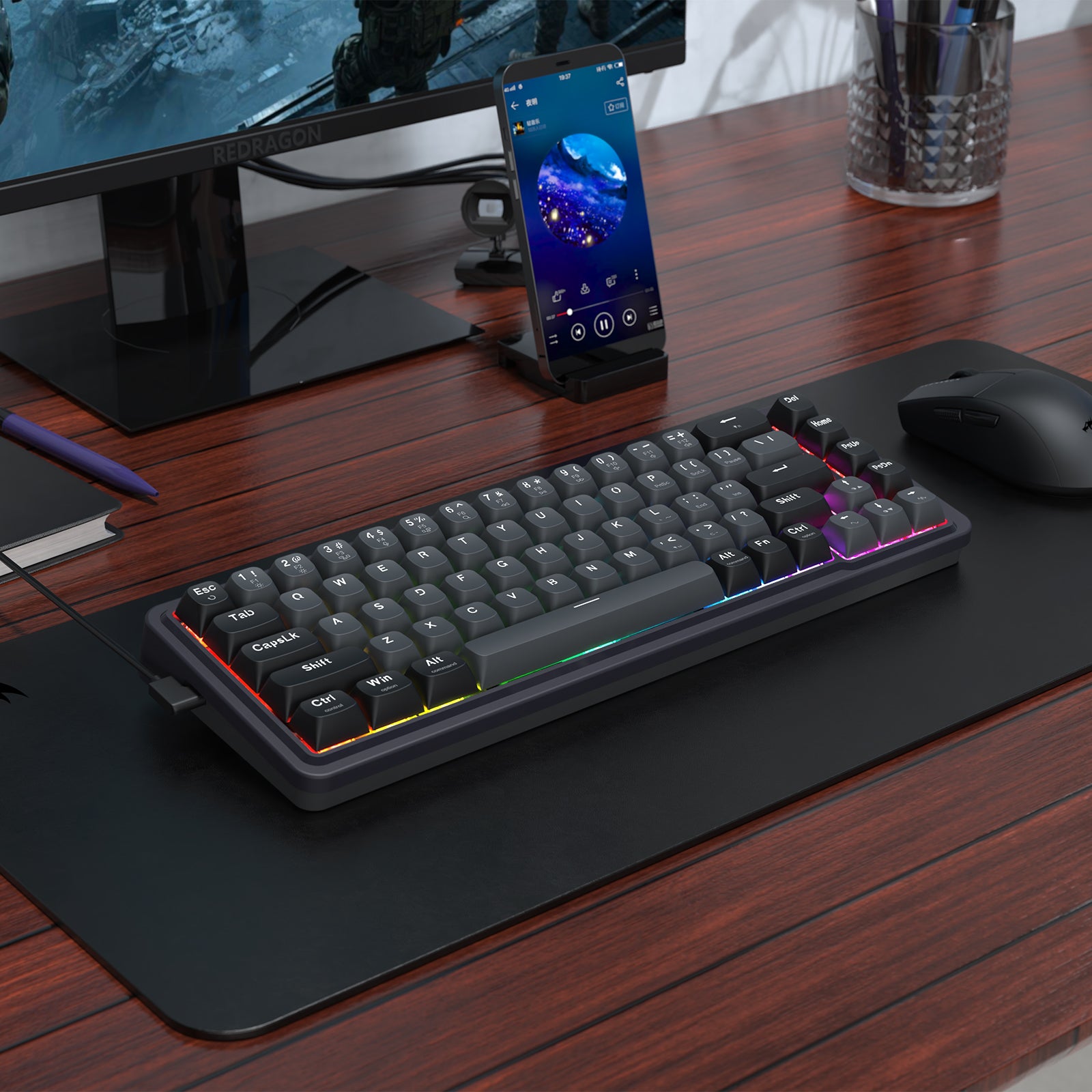 Redragon K709GB Nova Magnetic RGB Hot-Swappable Wired 65% Keyboard