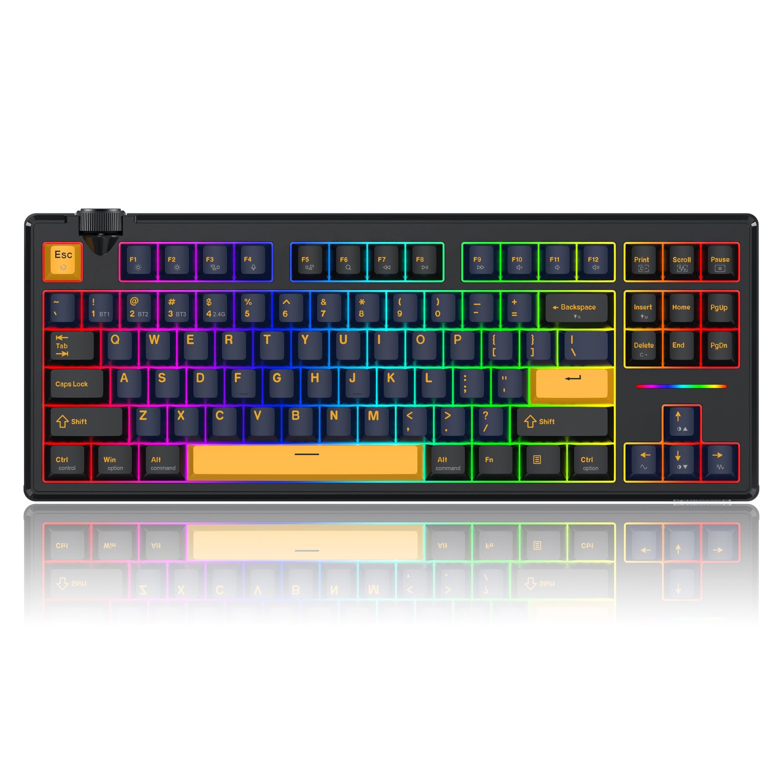 Redragon Cyclone Pro K716 RGB Hot-Swappable Gasket Mounted TKL Horizontal Knob Mechanical Keyboard