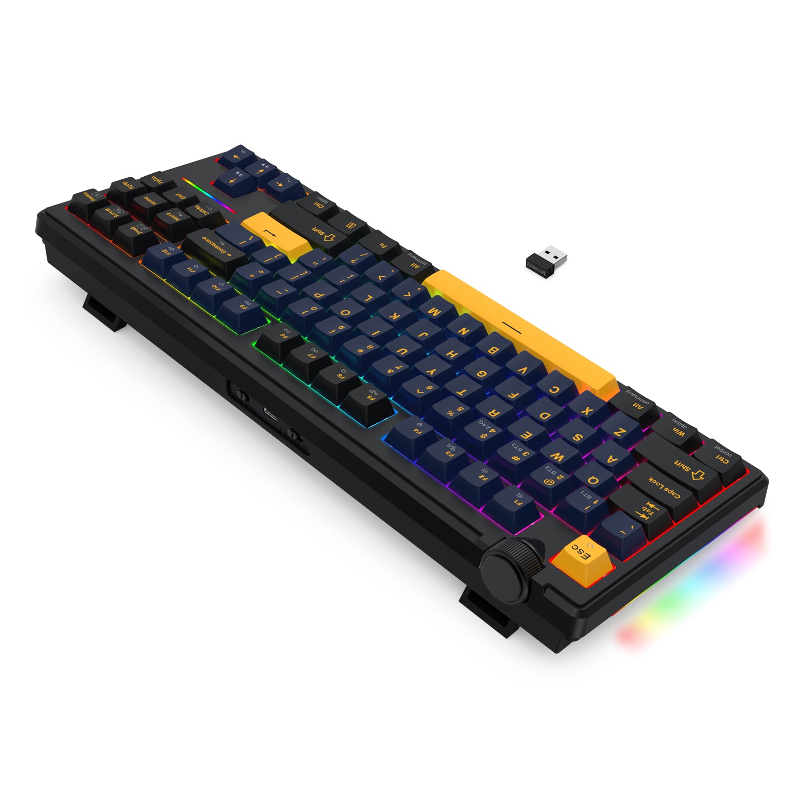 Redragon Cyclone Pro K716 RGB Hot-Swappable Gasket Mounted TKL Horizontal Knob Mechanical Keyboard