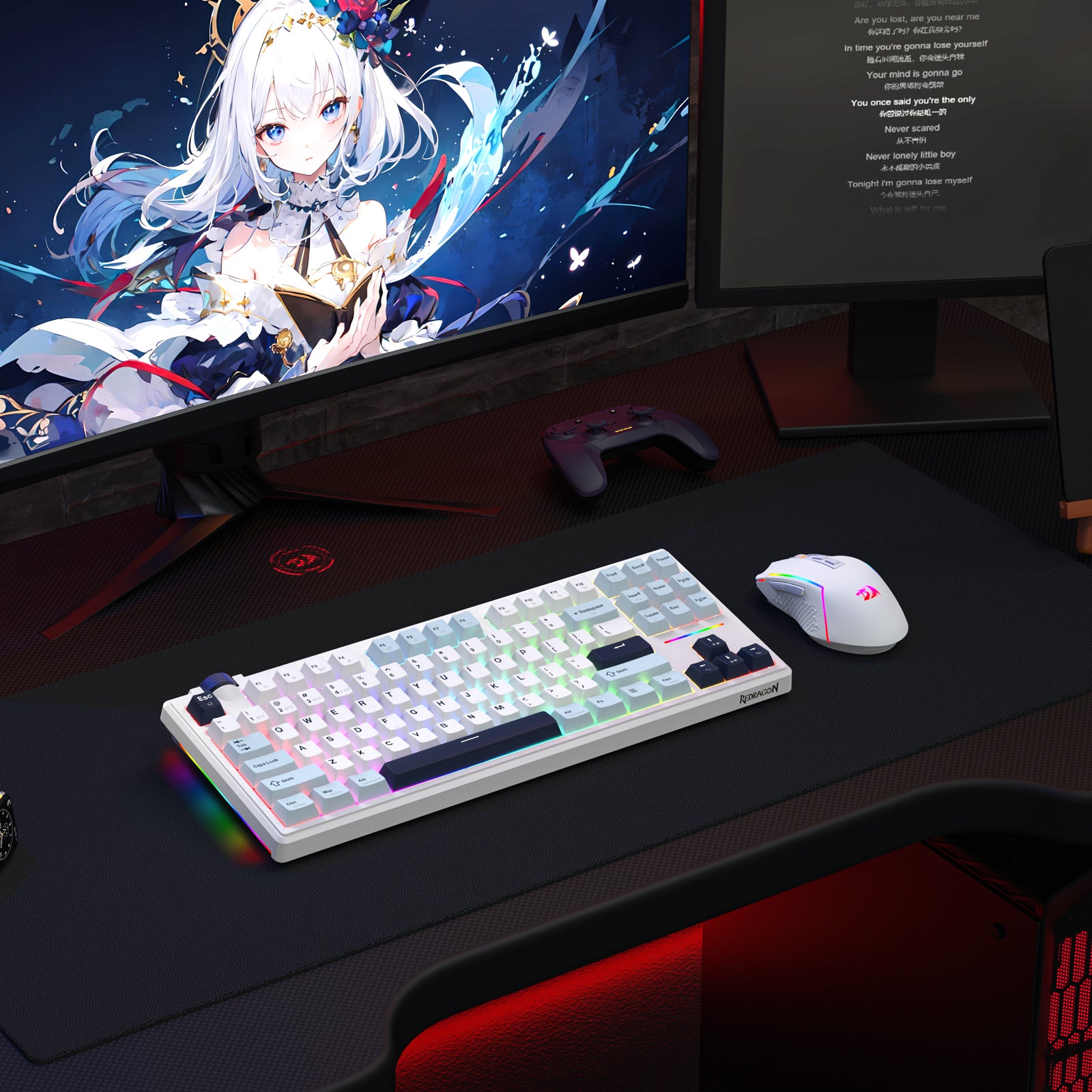 Redragon Cyclone Pro K716 RGB Hot-Swappable Gasket Mounted TKL Horizontal Knob Mechanical Keyboard