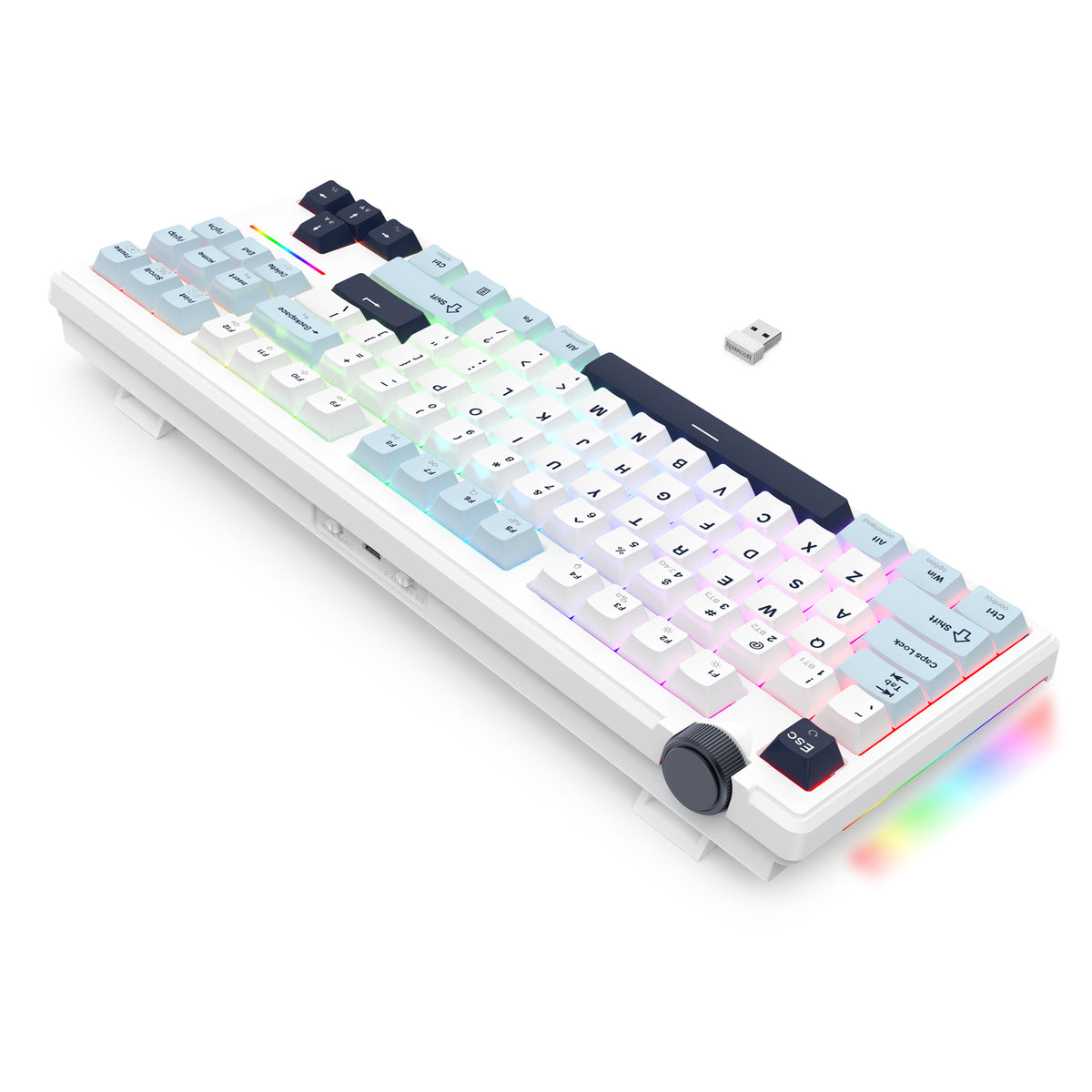 Redragon Cyclone Pro K716 RGB Hot-Swappable Gasket Mounted TKL Horizontal Knob Mechanical Keyboard