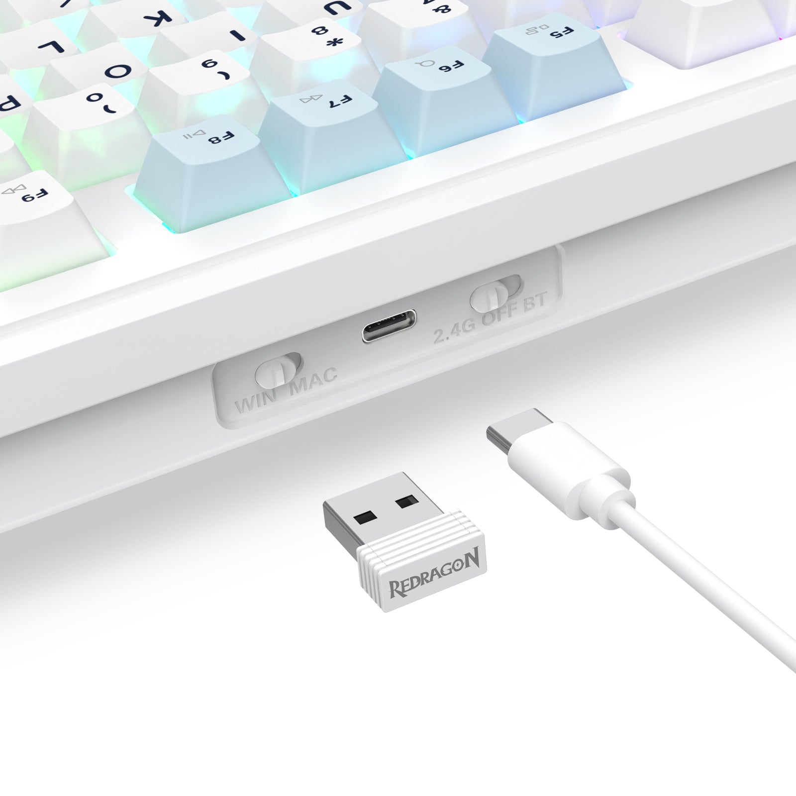 Redragon Cyclone Pro K716 RGB Hot-Swappable Gasket Mounted TKL Horizontal Knob Mechanical Keyboard