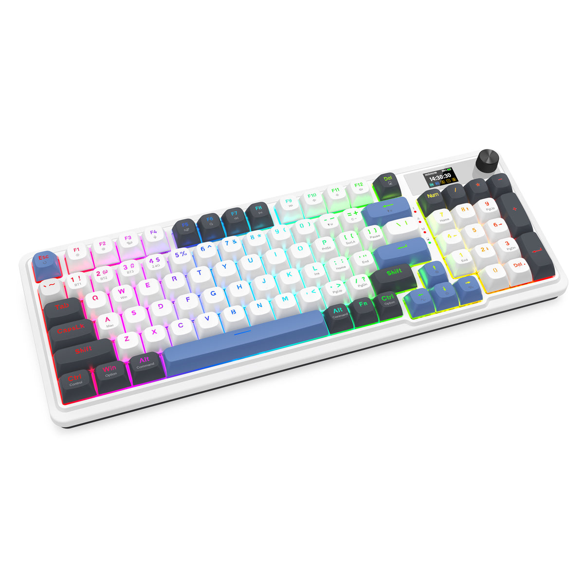 Redragon Galatin Pro K719 RGB Tri-Mode with LCD Screen Gasket Mounted Mechanical Keyboard