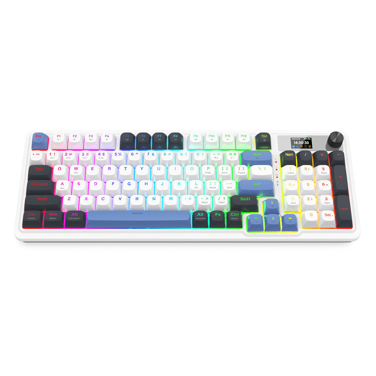 Redragon Galatin Pro K719 RGB Tri-Mode with LCD Screen Gasket Mounted Mechanical Keyboard