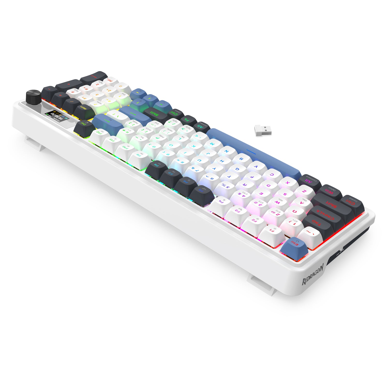 Redragon Galatin Pro K719 RGB Tri-Mode with LCD Screen Gasket Mounted Mechanical Keyboard