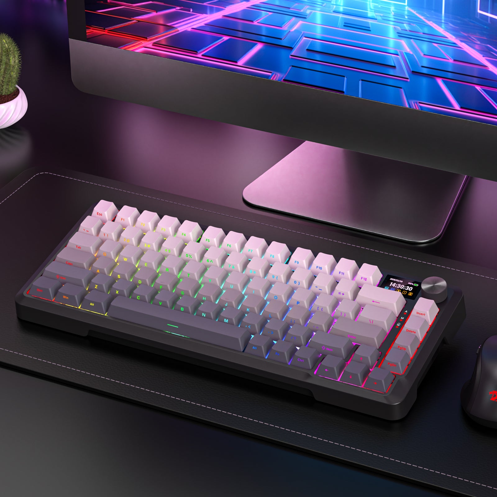 Redragon Behemoth K724SP-RGB-PRO Mechanical Keyboard with LCD Screen