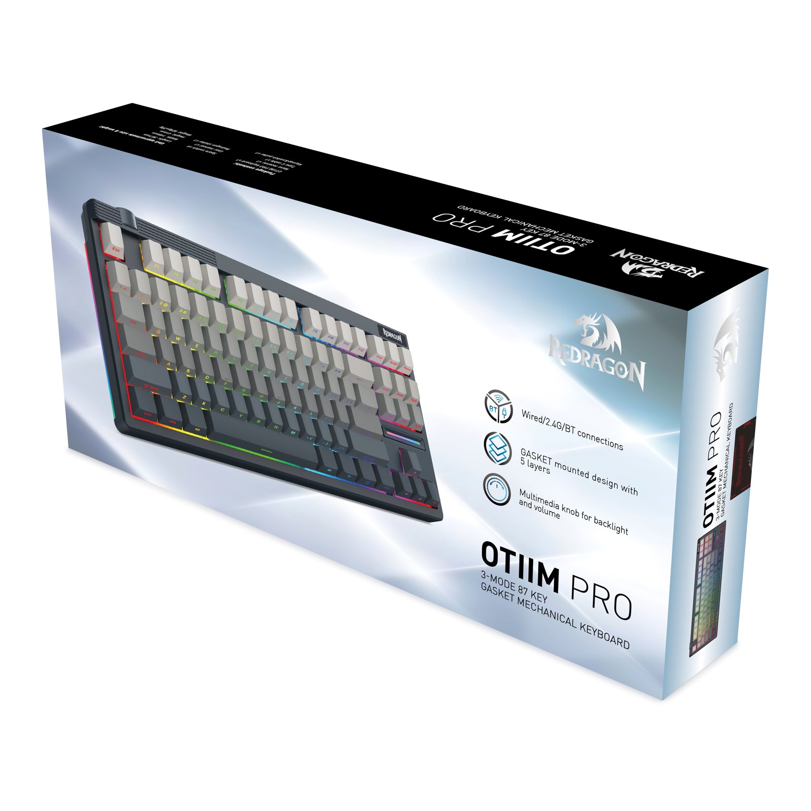 Redragon OTIIM PRO 3-Modes Connectivity 87 Keys Gasket Mechanical Keyboard