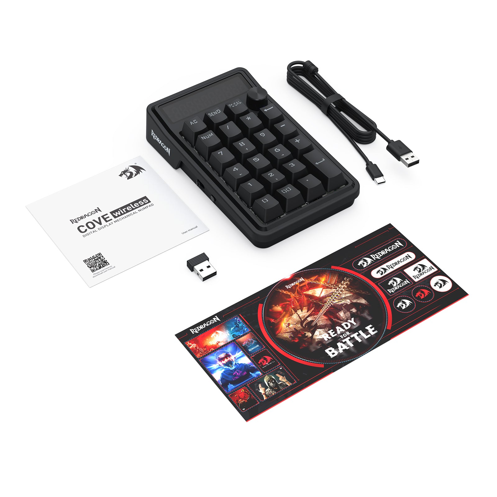 Redragon Cove Wireless K733 RGB Hot-Swappable Gasket Mounted Digital Mechanical Numpad