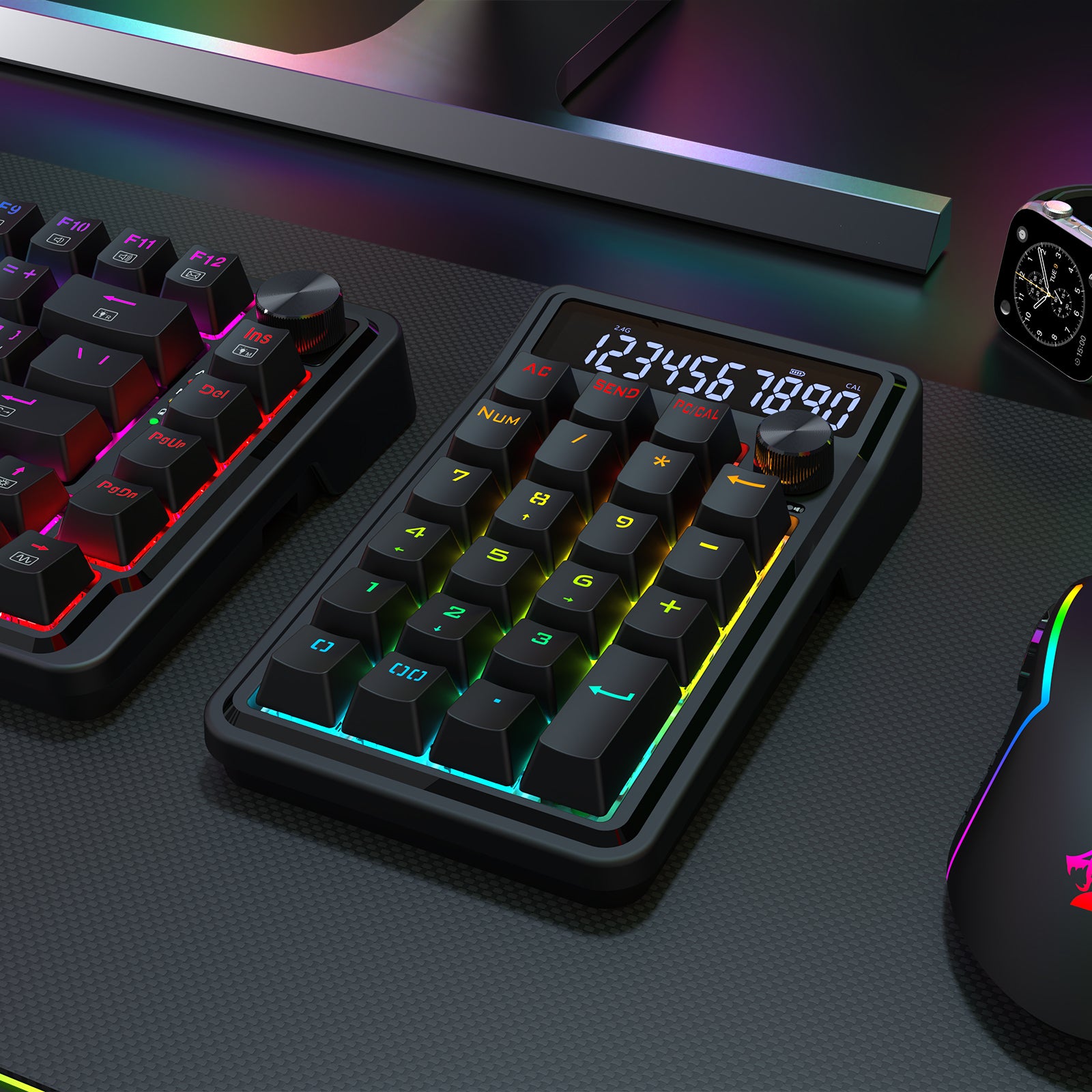 Redragon Cove Wireless K733 RGB Hot-Swappable Gasket Mounted Digital Mechanical Numpad