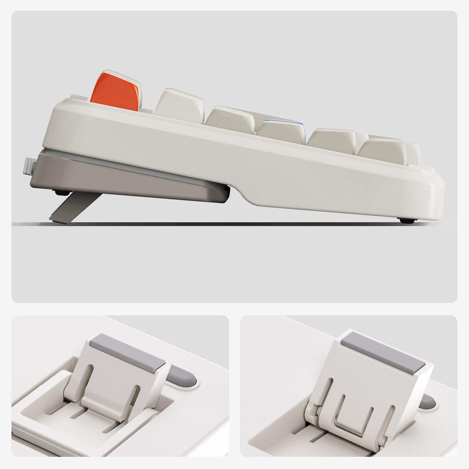 Mchose K99 V2 RGB Tri-Mode Hot-Swappable Mechanical Keyboard (Retro White) (Icy Creamsicle Switch)