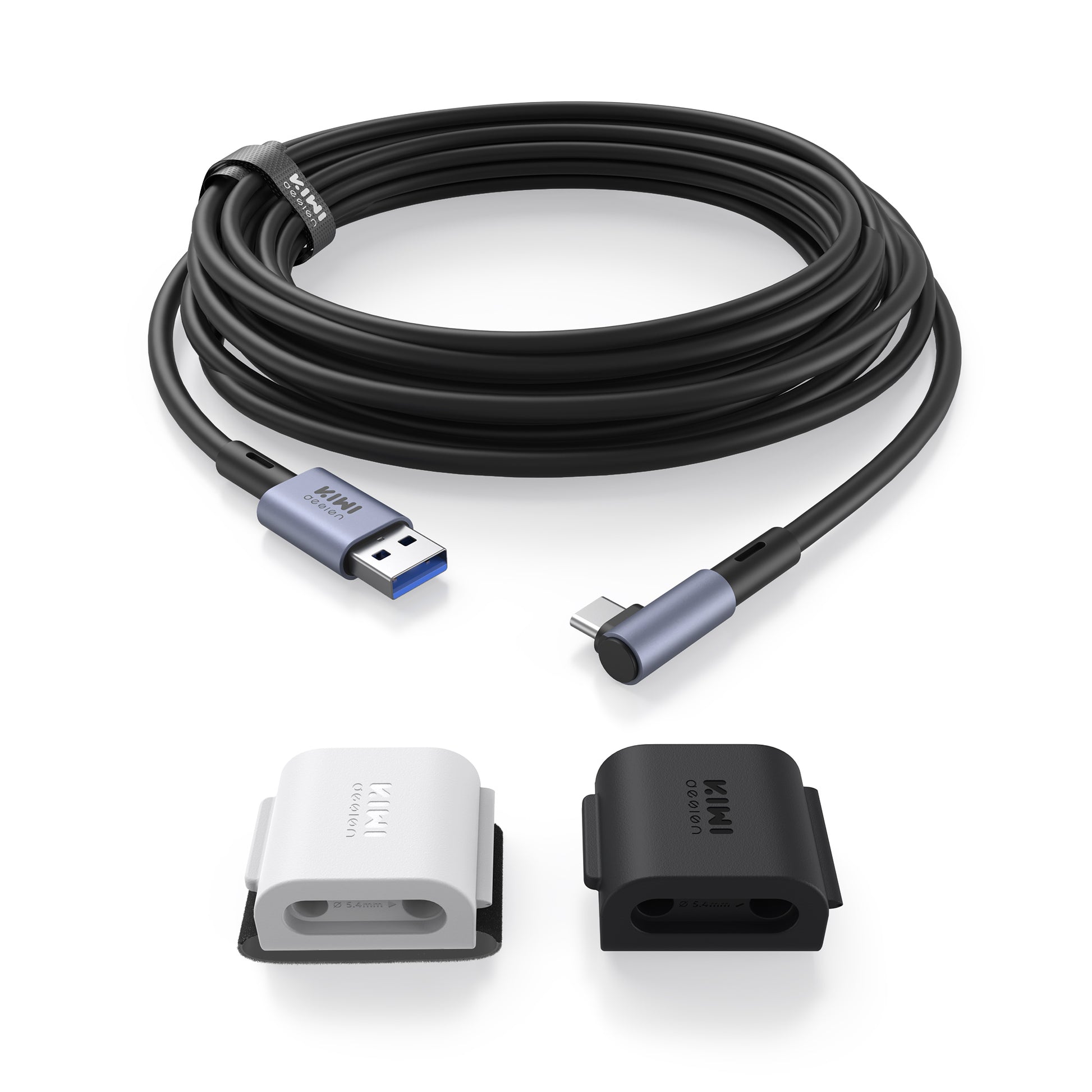 Kiwi Design Link Cable 16Ft (5m) with Cable Clip for Meta Quest 3/ Meta Quest 2/ Meta Quest 1/ Meta Quest Pro/ Pico 4 (Black) (KW-QL105-NEW-US)