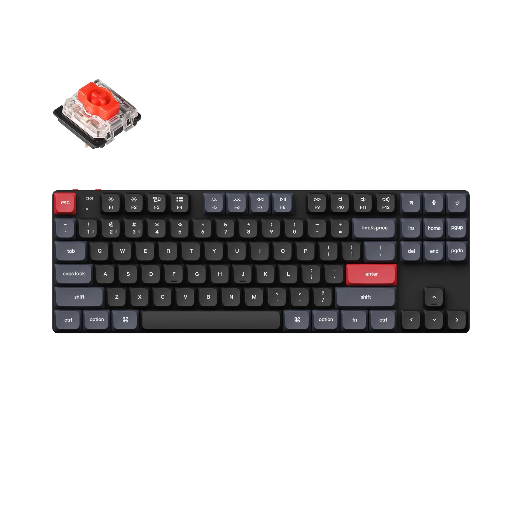 Keychron K1 Pro QMK/VIA Wireless Keyboard (Red Switch) (K1P-B1)
