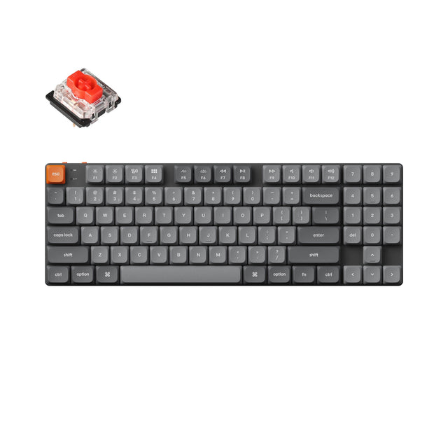 Keychron K13 Max QMK/VIA White Backlight Wireless Custom Mechanical Keyboard (Low Profile Gateron Mechanical Red Switch) (K13M-A1)
