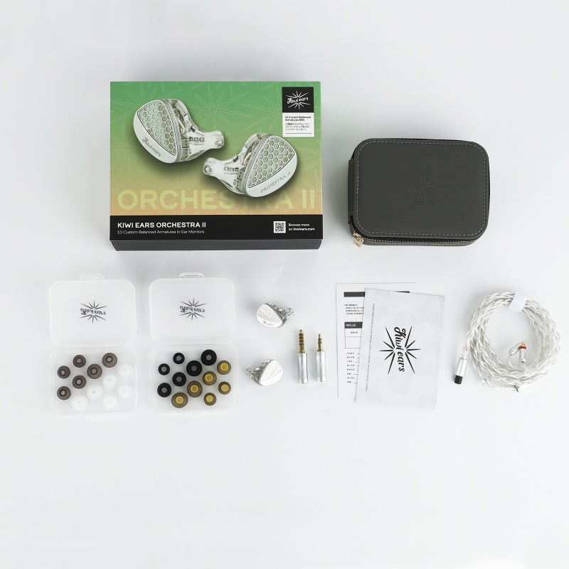 Kiwi Ears Orchestra II 10 Custom Balanced Armature with 4 Way Crossover In-ear Monitor