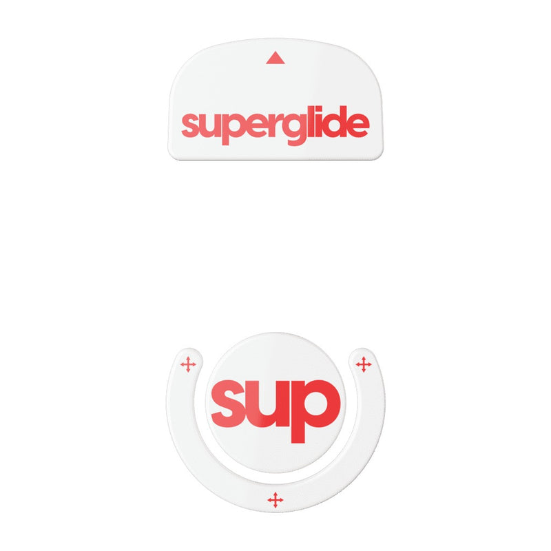 Pulsar Superglide 2 Glass Skates for Logitech G Pro Superlight (White/Red) 