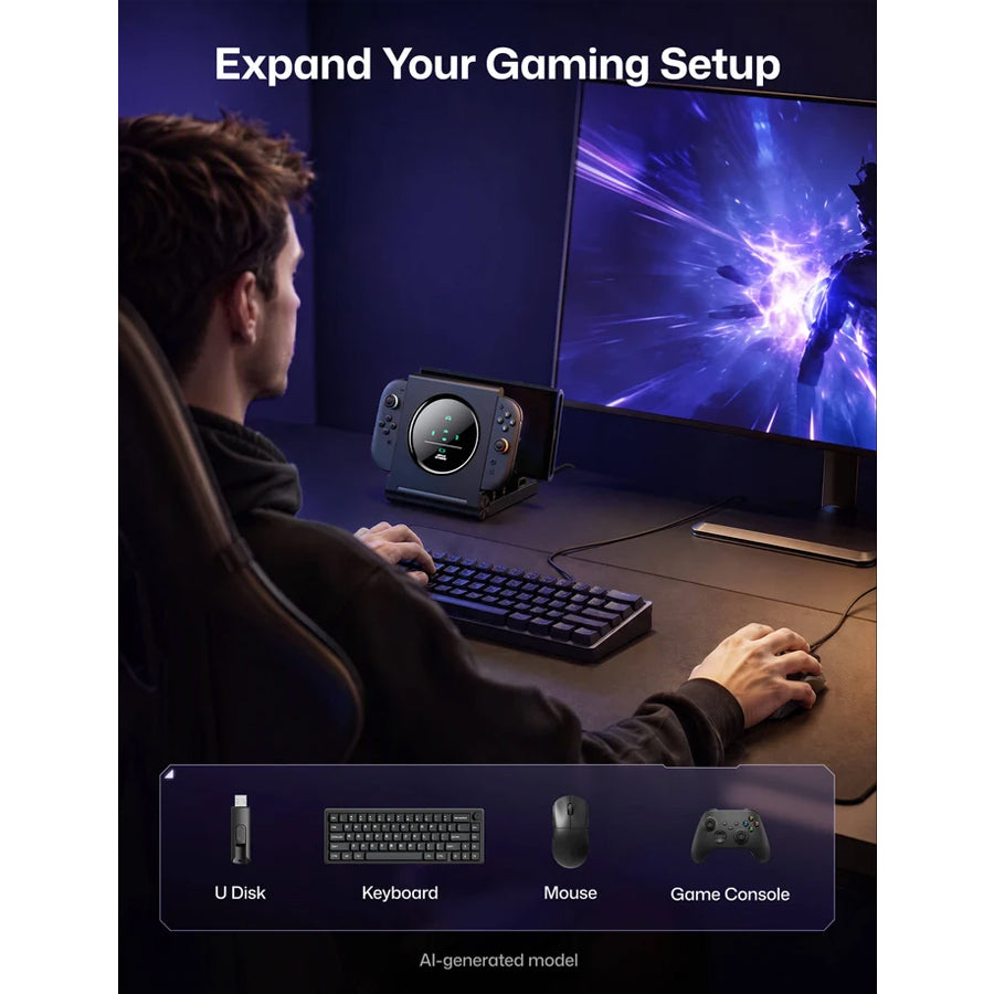 JSAUX 6-in-1 Gaming Dock for Nintendo Switch (Black) (HB0610)