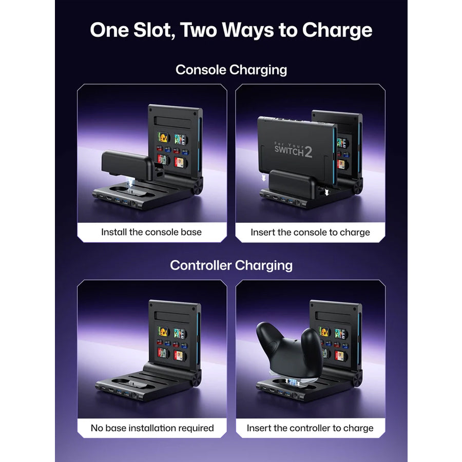 JSAUX 6-in-1 Gaming Dock for Nintendo Switch (Black) (HB0610)