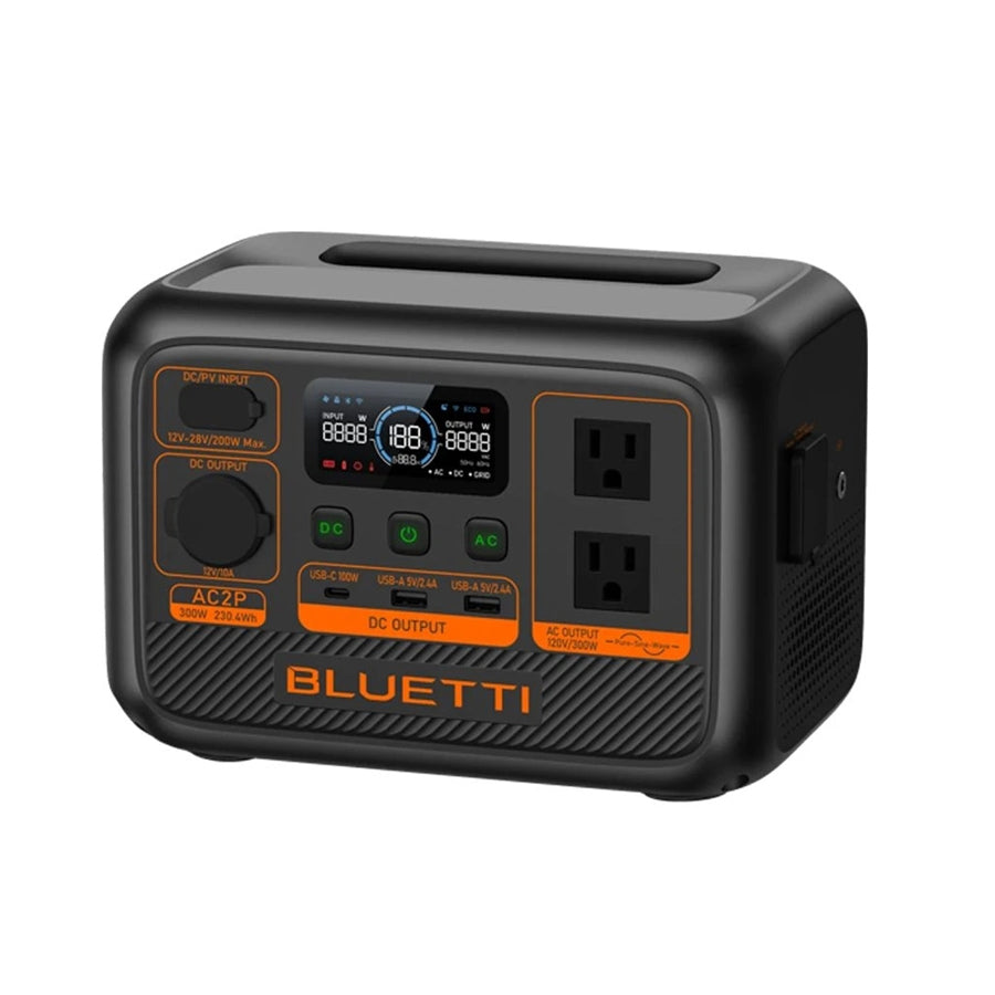 BLUETTI AC2P Portable Power Station 300W | 230.4Wh LiFePO4 Battery | 270W Turbo Charging