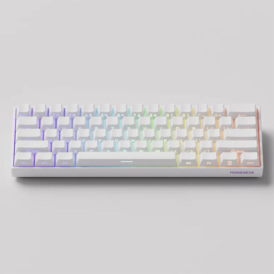 MonsGeek FUN60 Pro HE Shine-through White Wired RGB Magnetic Keyboard (Akko Glare Magnetic Switch)