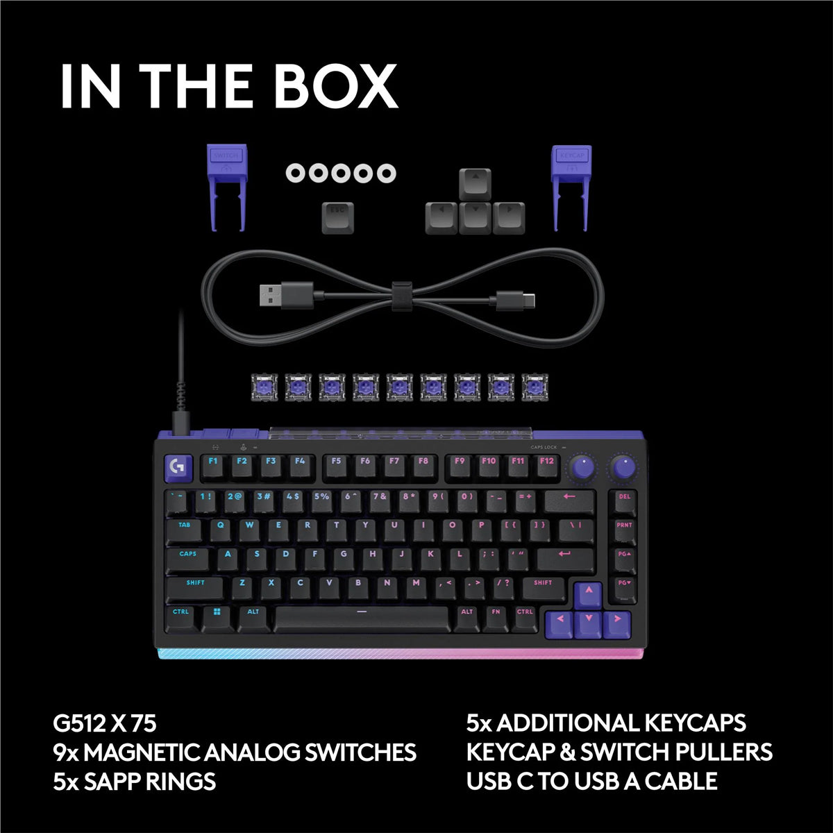 Logitech G512 X 75 Dual Swap TMR Analog/Mechanical 8k Gaming Keyboard