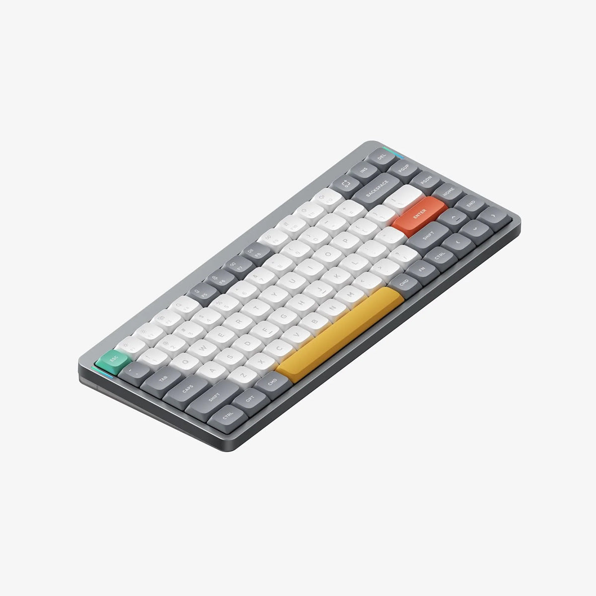 NuPhy Air75 V2 QMK/VIA Low-Profile Hot-Swappable RGB Wireless Mechanical Keyboard - Lunar Gray (Moss Switch)