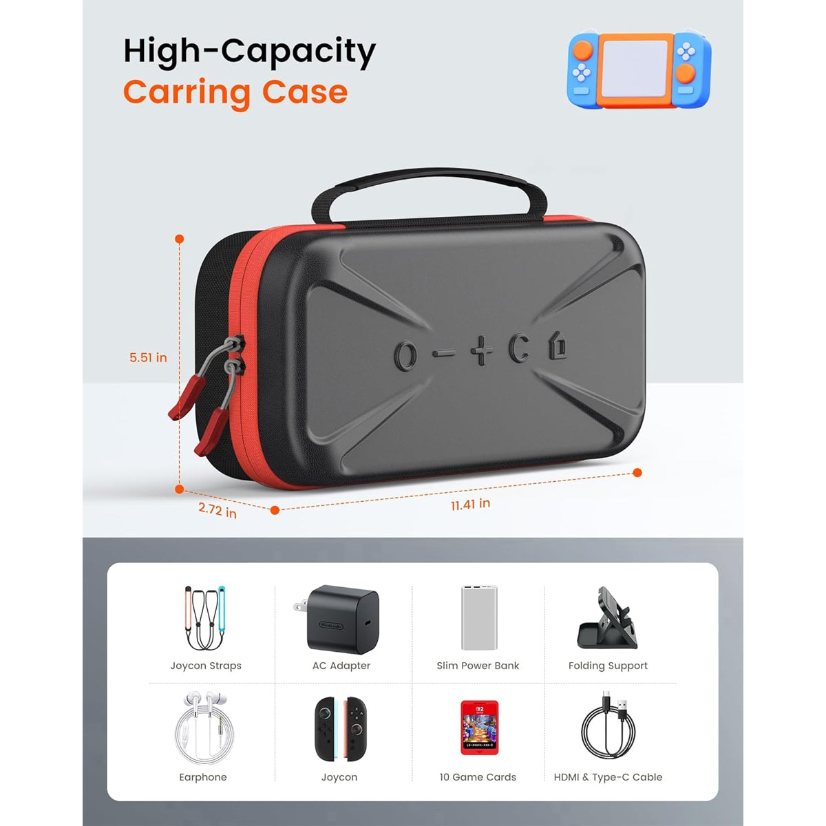 Transnovo PET Hard Shell Carrying Case for Nintendo Switch 2