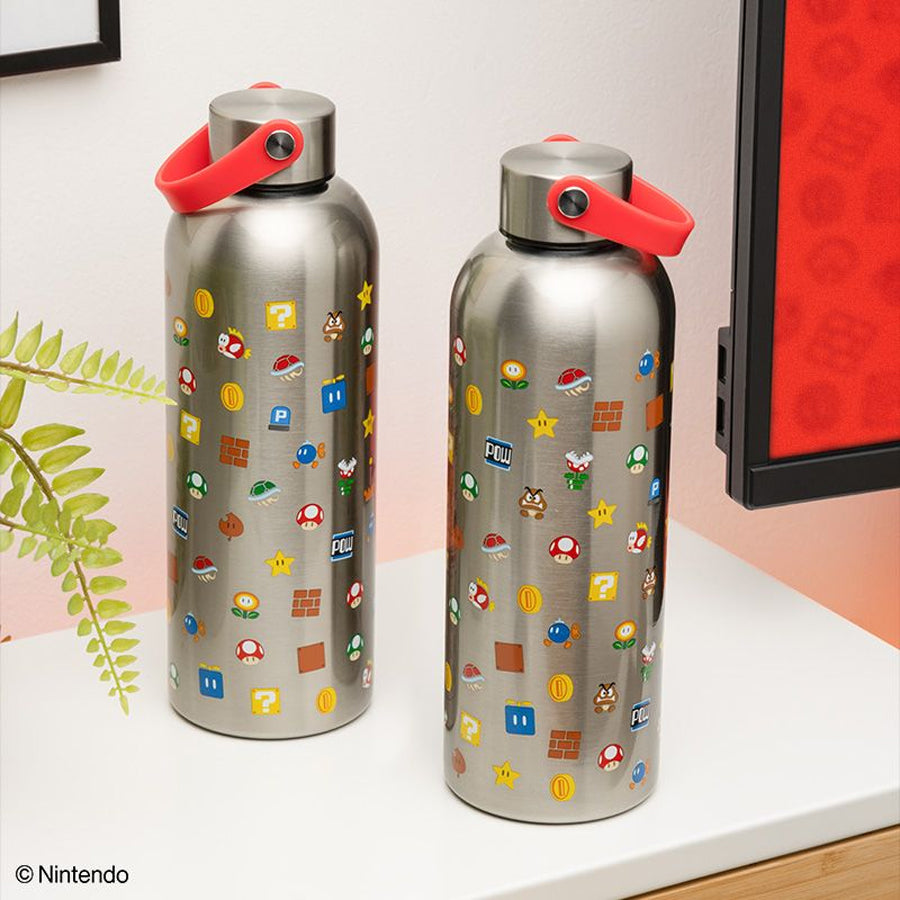 Paladone Super Mario Metal Water Bottle with Carry Loop (PP15877NN)
