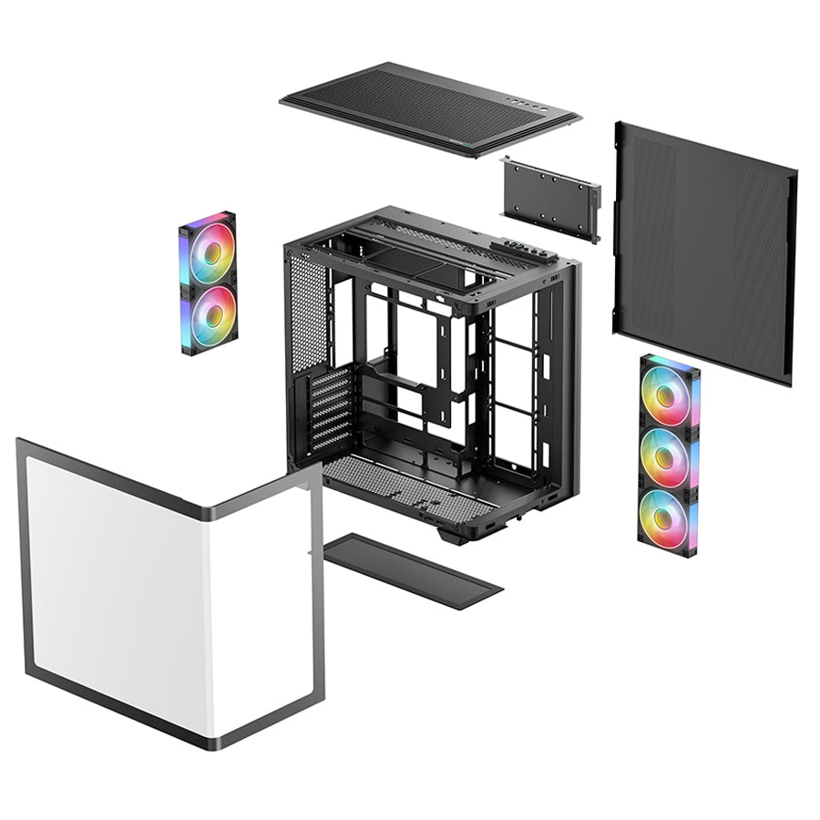 DeepCool CG590U 5F Panoramic Seamless Single-Curve Glass ATX PC Case (Black) (R-CG590U-BKAGA5-G)
