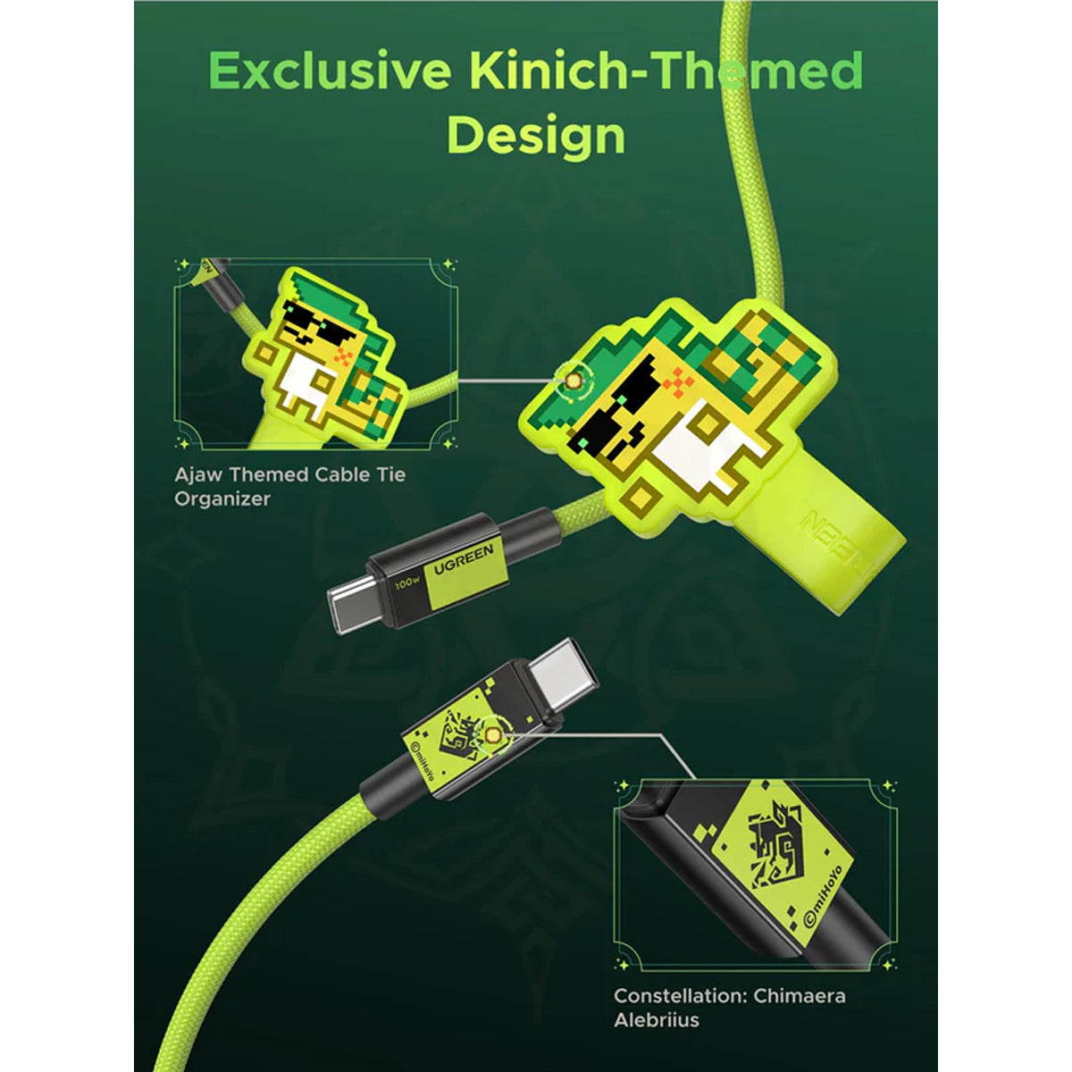 Ugreen USB-C to USB-C 100W PD Fast Charging Cable Genshin Impact Ed