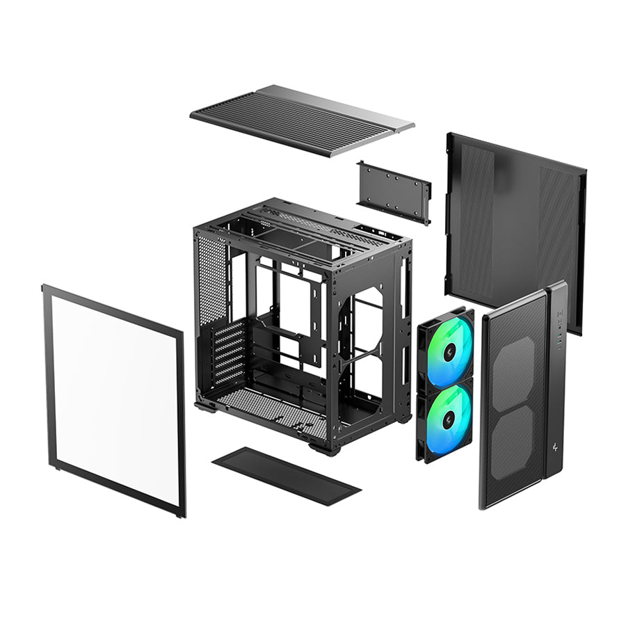 DeepCool CG590 Mesh 2F Mid-Tower ATX PC Case with Pre-Installed 2x160mm ARGB Fans