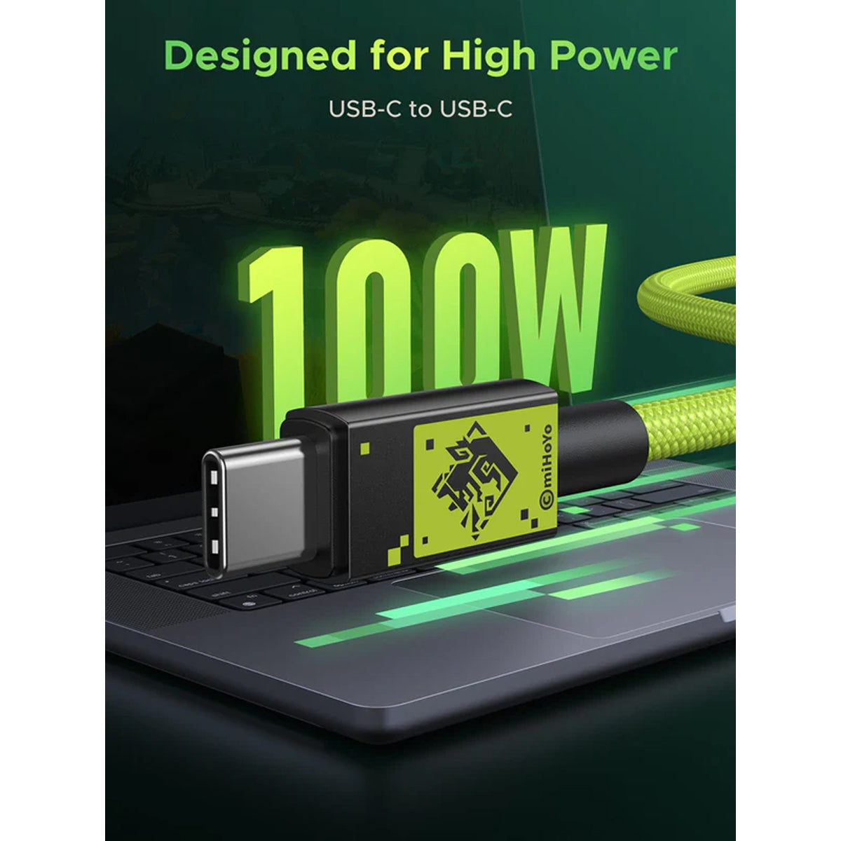 Ugreen USB-C to USB-C 100W PD Fast Charging Cable Genshin Impact Ed