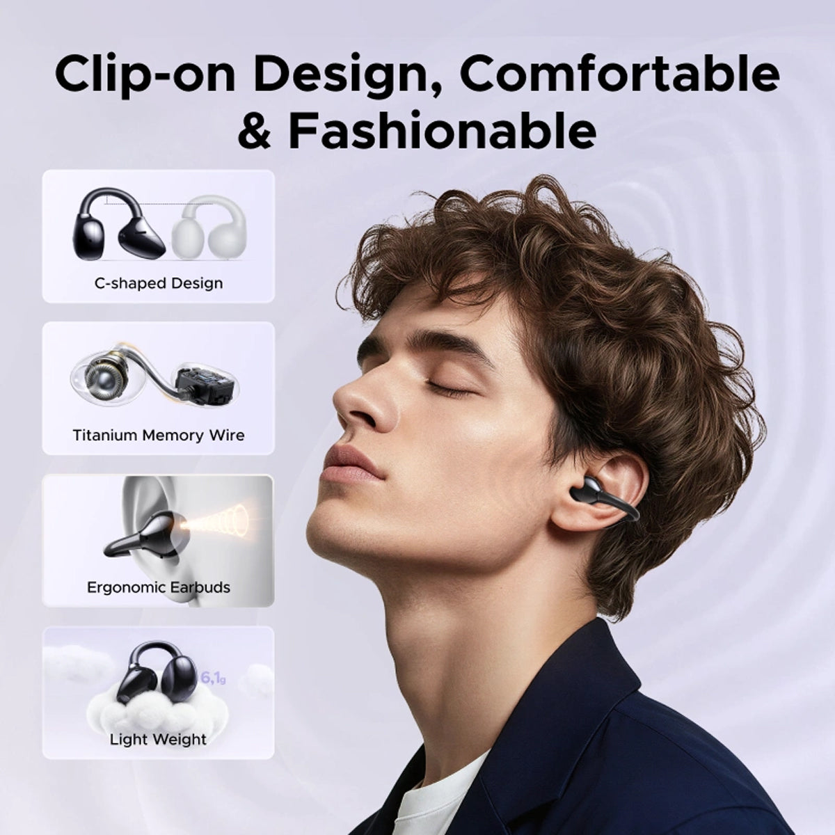 Ugreen ClipBuds Pro Hybrid Active Noise-Cancelling Earbud