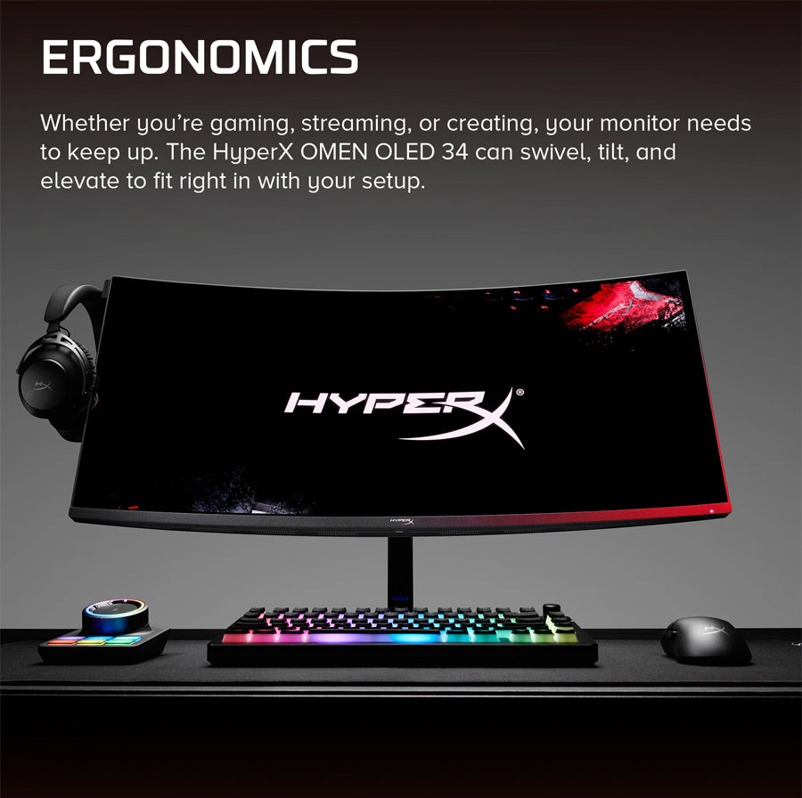 HyperX OMEN OLED C49PPAA 34" WQHD (3440x1440) 360Hz 0.03ms GtG QD-OLED Gaming Monitor