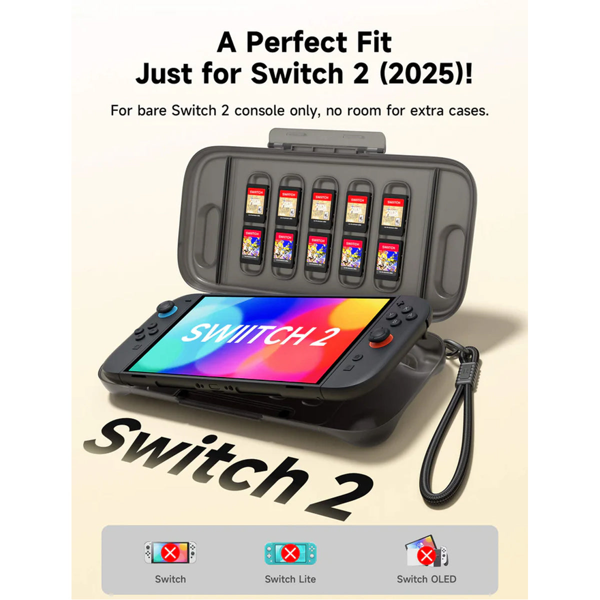 JSAUX Shock-Absorbent Storage Case for Nintendo Switch 2