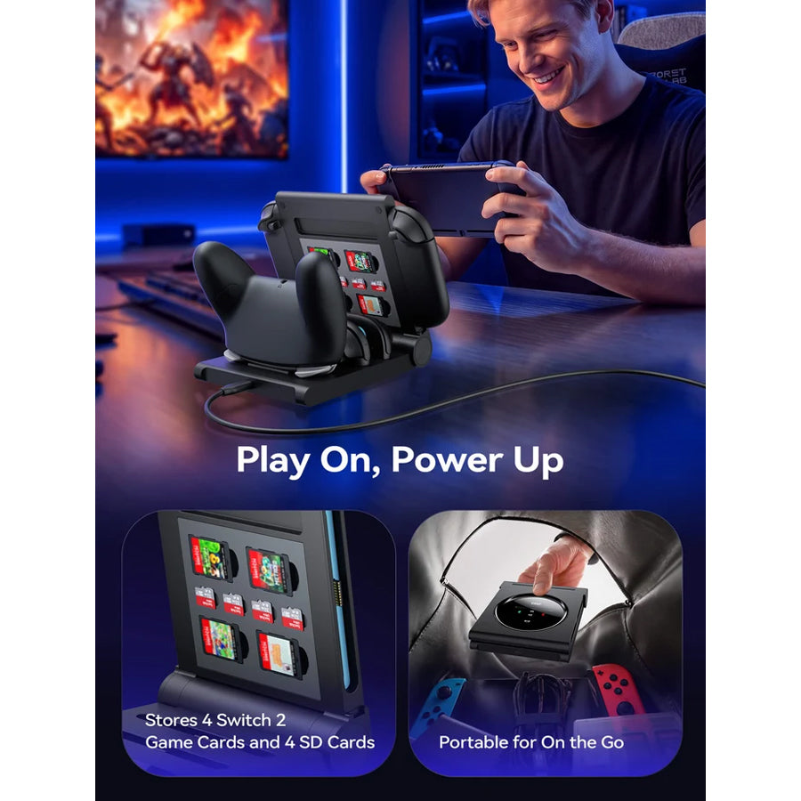 JSAUX Multi-Controller Energy Station for Nintendo Switch (Black) (GP0507)