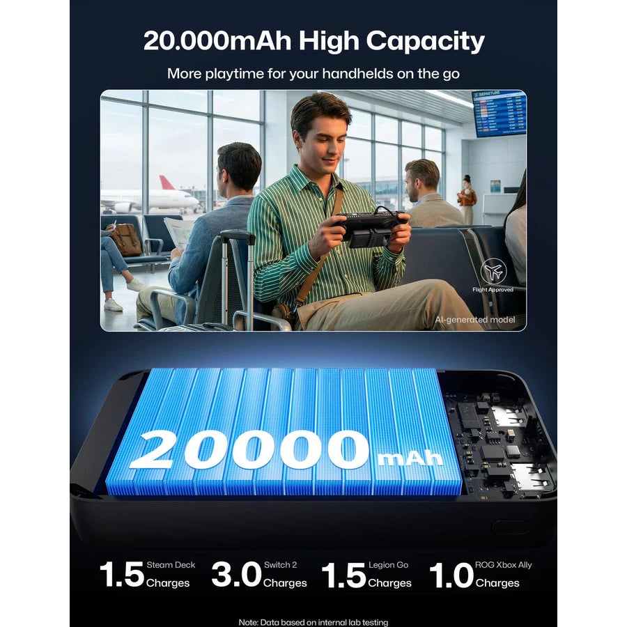 JSAUX Portable Power Bank 20000mAh 65W (Black) (PB6504)