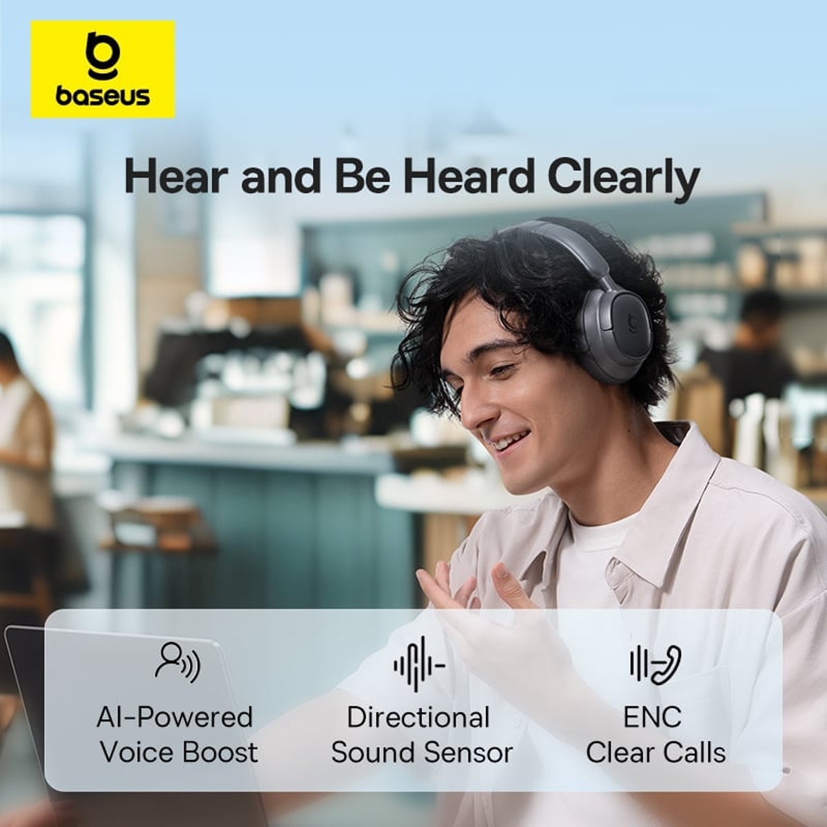 Baseus Bass BH1 Wireless Headphones (Space Grey) (A0203A08)