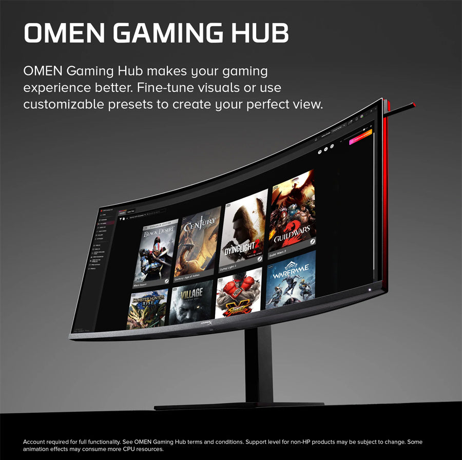 HyperX OMEN OLED C49PPAA 34" WQHD (3440x1440) 360Hz 0.03ms GtG QD-OLED Gaming Monitor
