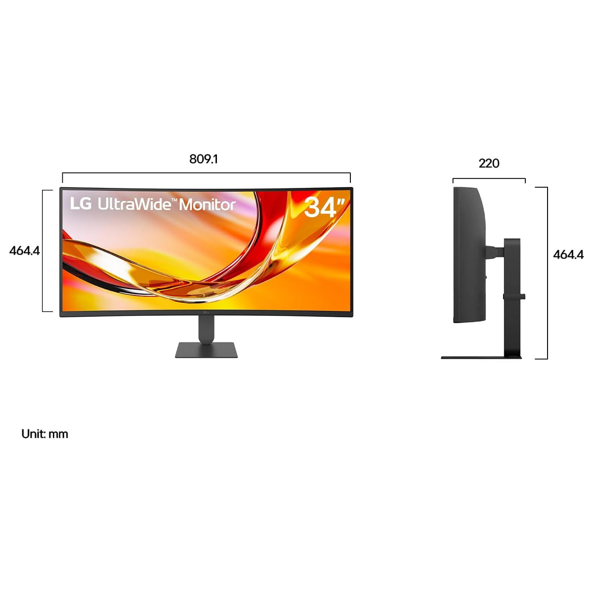 LG UltraWide 34U640B-B 34" WQHD (3440x1440) 144Hz 5ms GTG VA Curved Gaming Monitor
