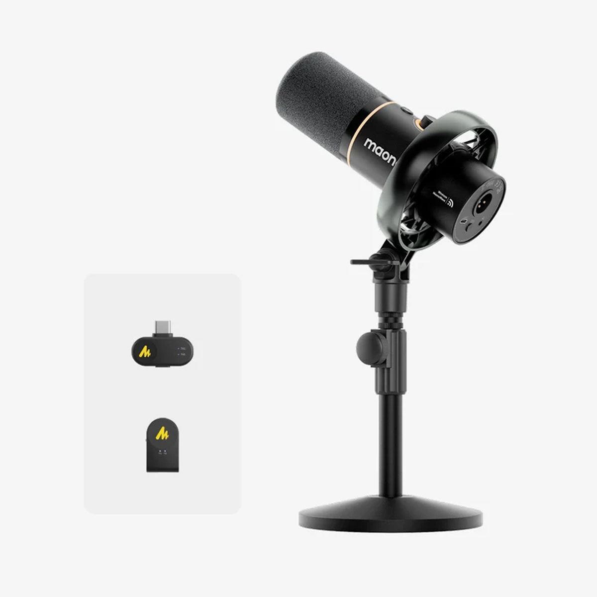Maono PD200WT Hybrid Podcast Dynamic Wireless RGB Microphone (Black)