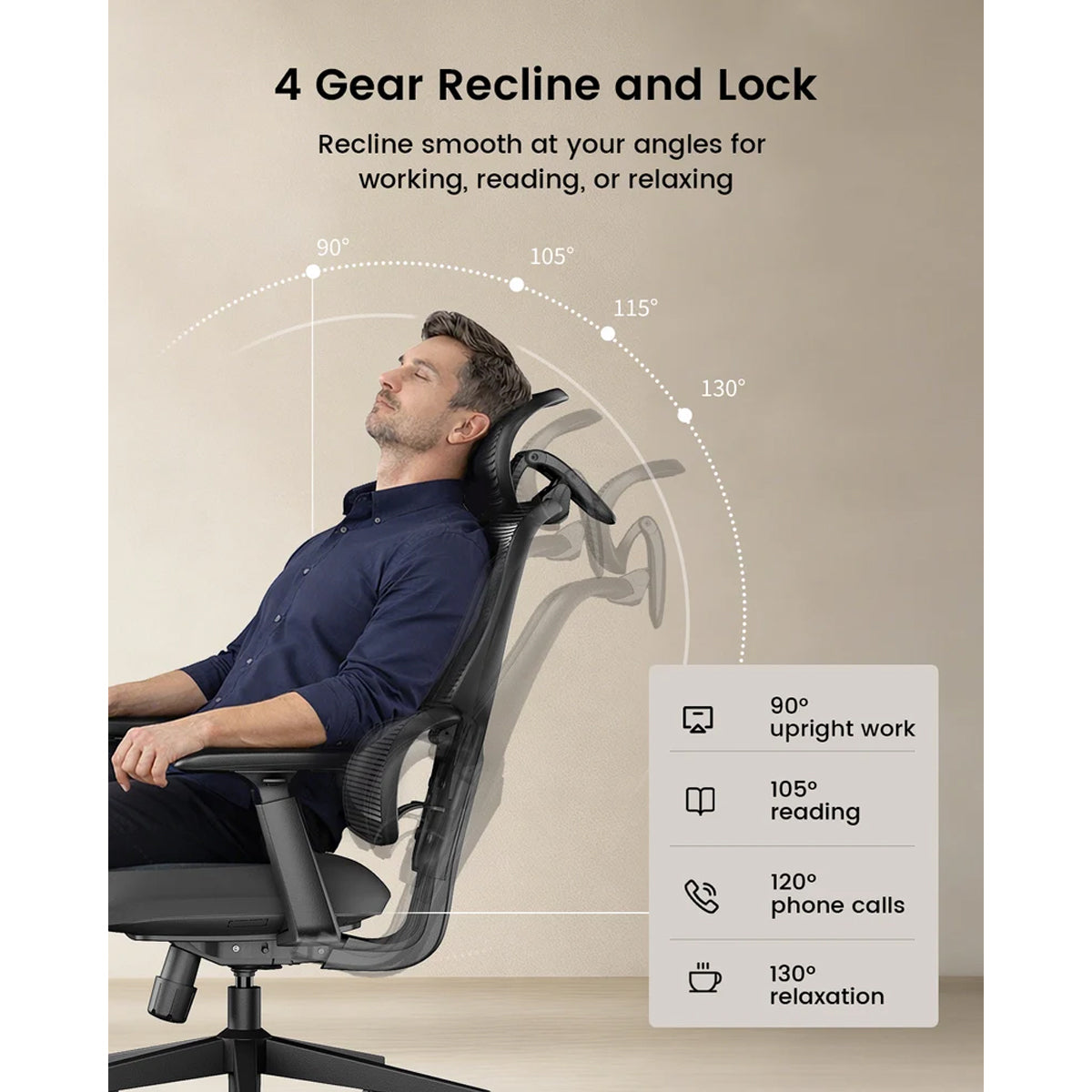 ProtoArc EC300 Ergonomic Mesh Office Chair (Black) (CP016909)
