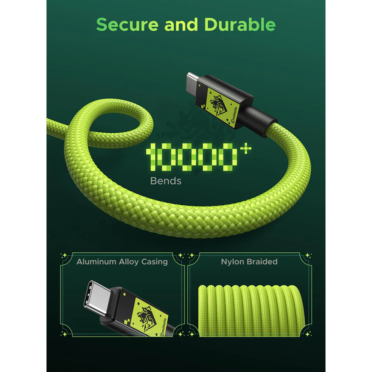 Ugreen USB-C to USB-C 100W PD Fast Charging Cable Genshin Impact Ed