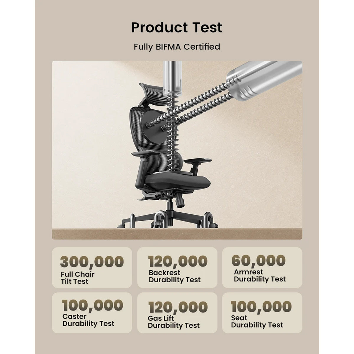 ProtoArc EC300 Ergonomic Mesh Office Chair (Black) (CP016909)