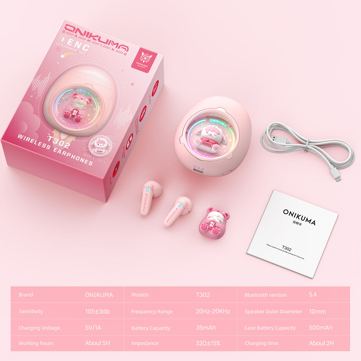 Onikuma T302 Wireless Earphones