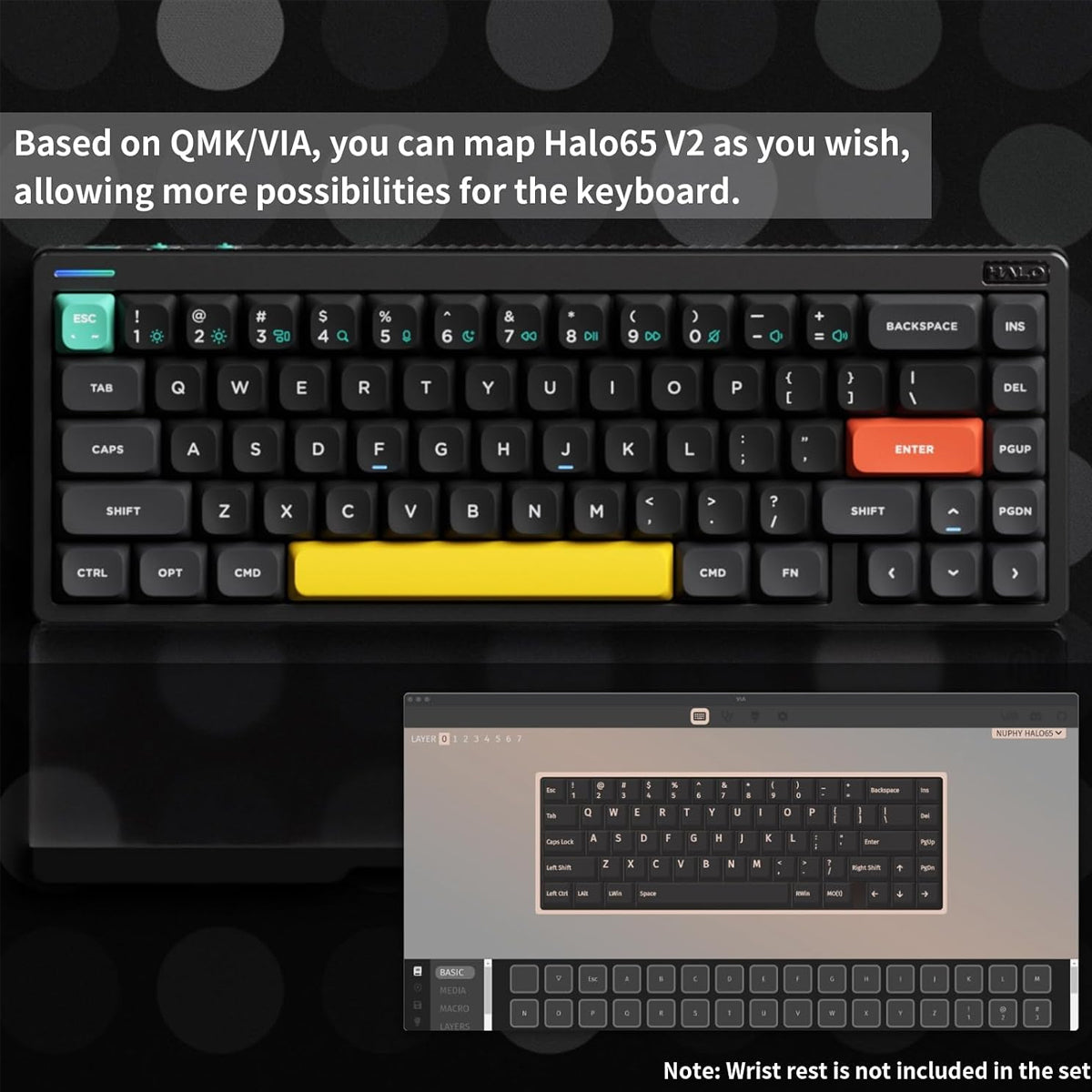 NuPhy Halo65 V2-IO High-Profile Wireless Mechanical Keyboard - Obsidian Black (Blush Max Switch)