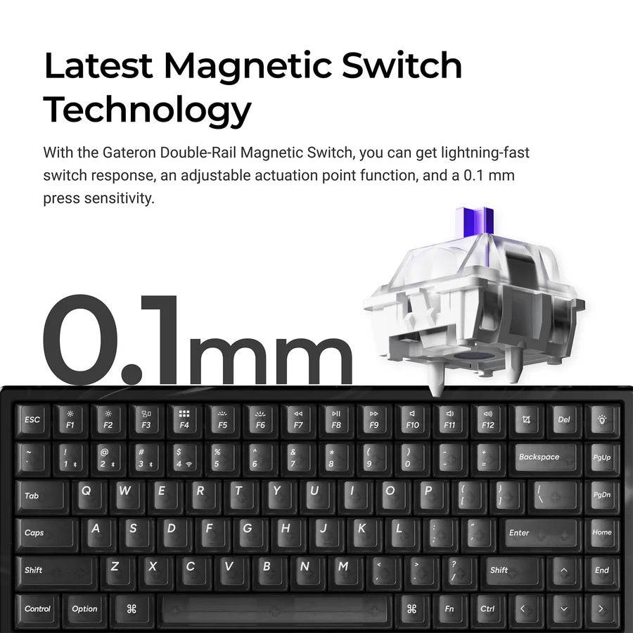 Keychron K2 HE 75% Wireless Hot-Swappable RGB Magnetic Switch Custom Keyboard - Resin Edition