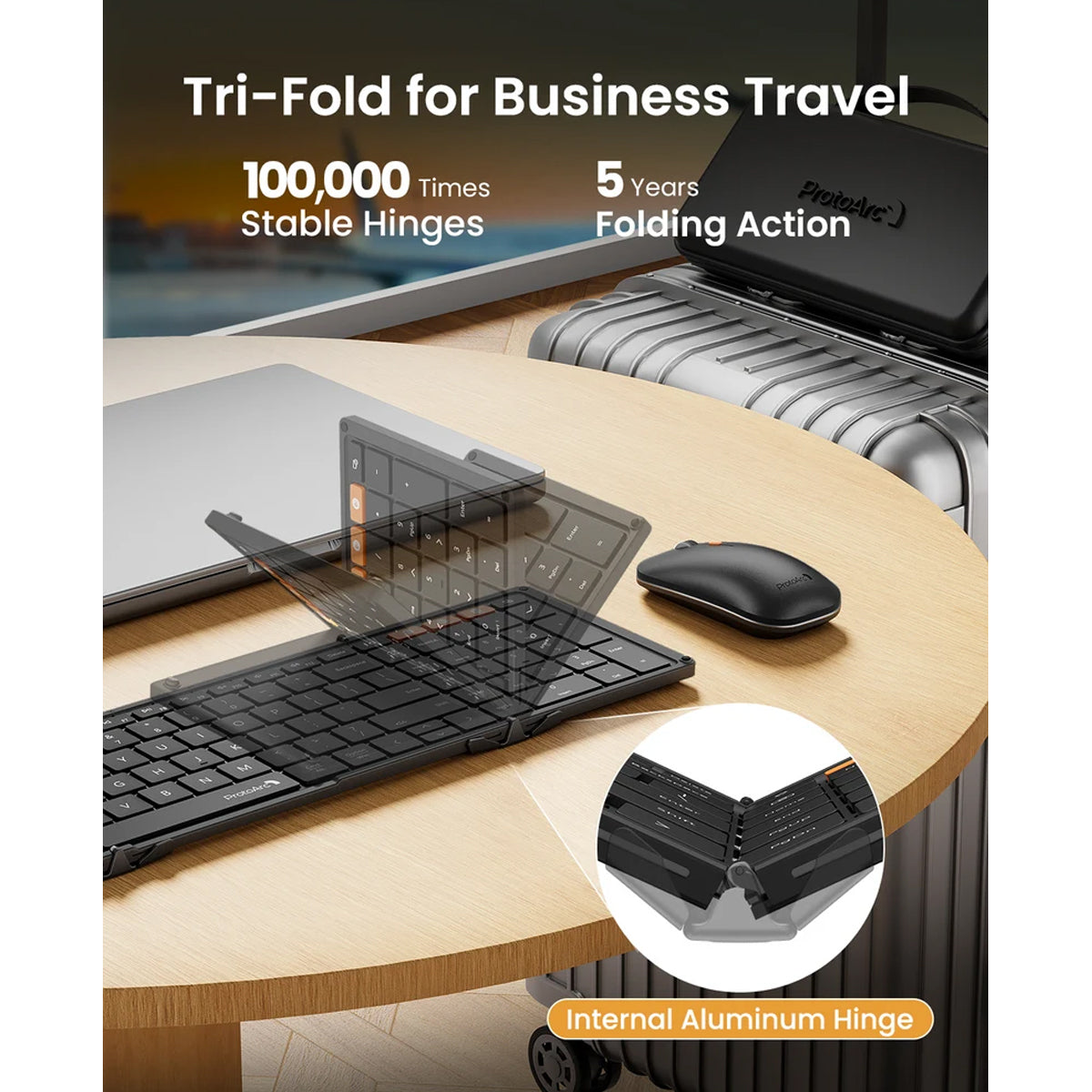 ProtoArc XKM01 Pro Foldable Full-Size Keyboard and Mouse Combo