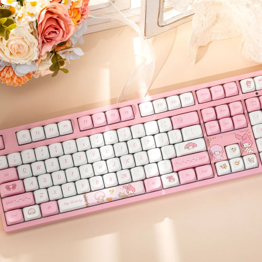 Akko My Melody 3108RF V3 Dual-Mode Mechanical Keyboard (Akko Frost Pink Switch)